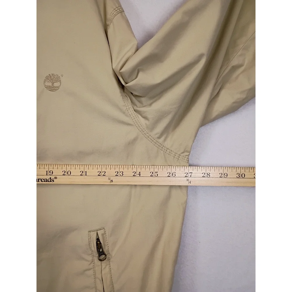 Gorpcore Timberland Mens XXL Beige Cotton Blend Full Zip Windbreaker Jacket